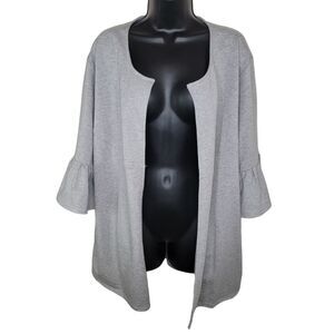 AnyBody gray Knit bell sleeve open front cardigan size XL